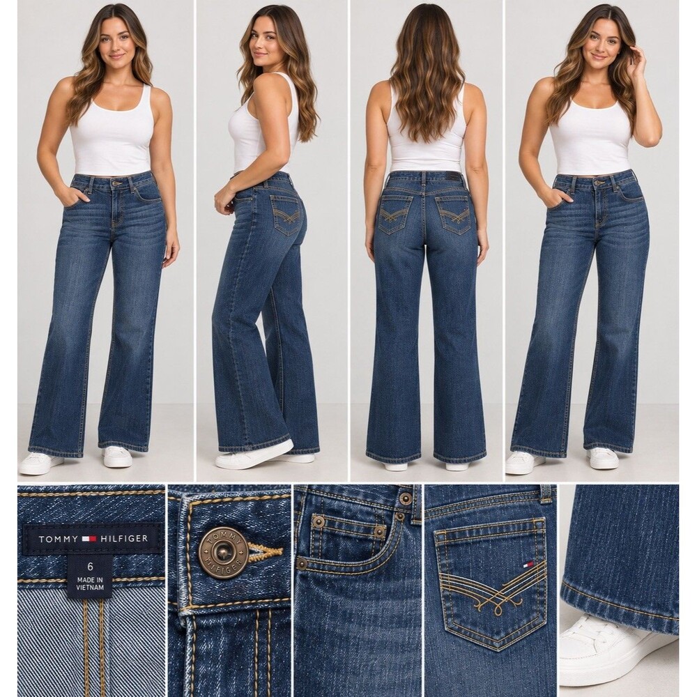 Tommy Hilfiger Hope Boot Girls Bootcut Blue Denim Jeans Size 6-8